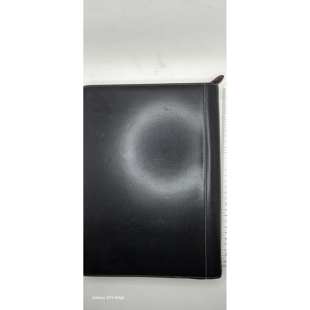 Lodis Los Angeles Black Leather Zip Around Portfolio Organizer Business Folder